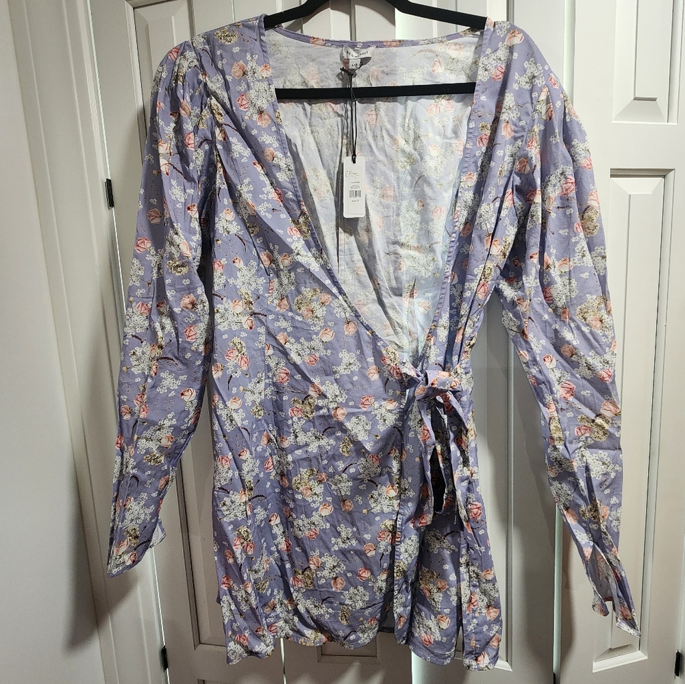 WeWoreWhat Purple Casual Button Down Shirt